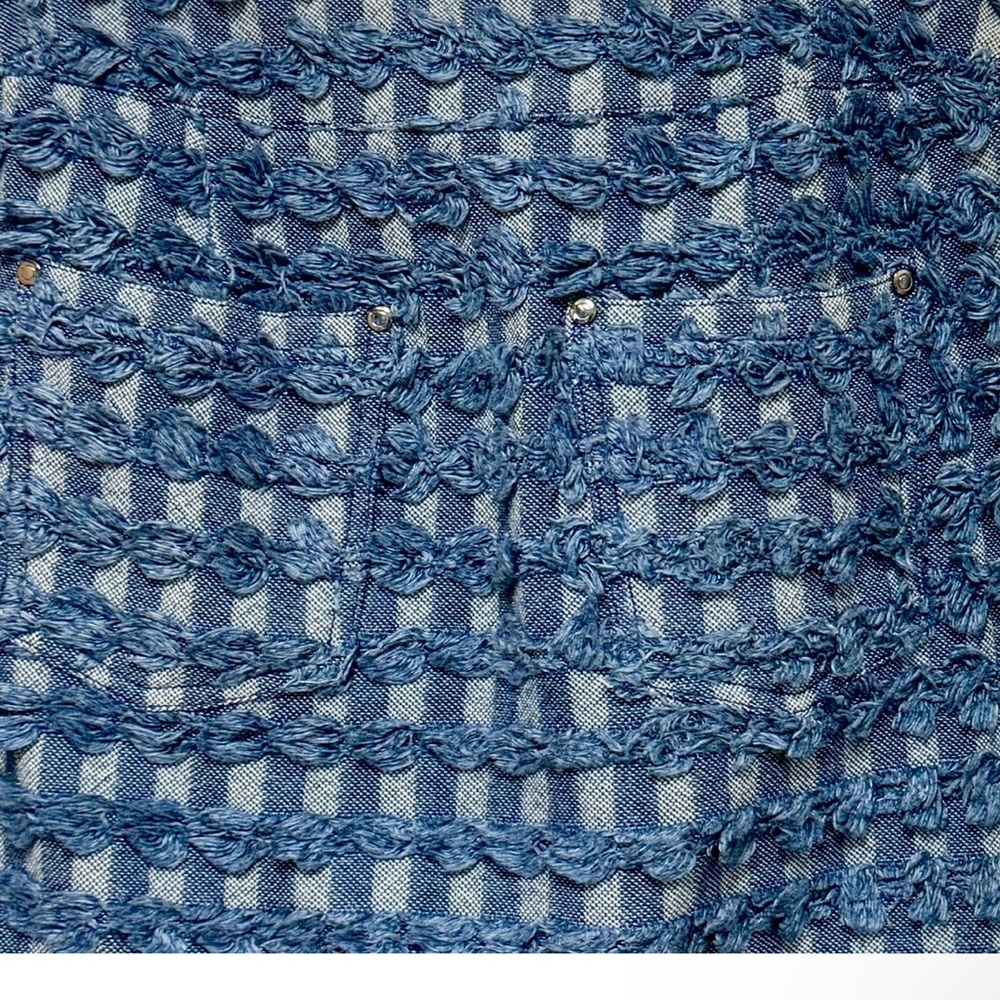 W by Worth Denim Frayed Blue Skirt - Picture 6 of 12